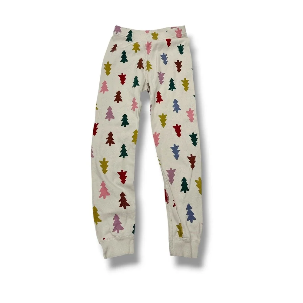 Hanna Andersson Long John Pajama Set Kids Size 6-7 Trees Print Sleepwear‎